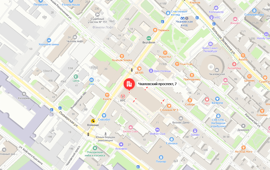 Визовый центр Канады в Санкт-Петербурге на карте